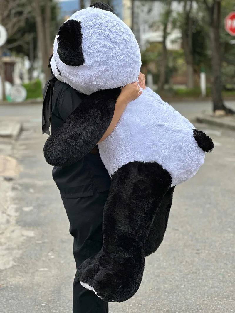 Oso De Peluche Gigante Metro Sesenta 160 + Moño + 3 Globos Negro