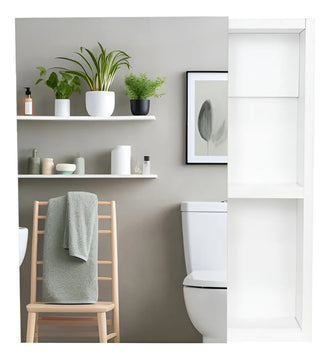 Gabinete Blanco 50 Cm Con Espejo Y Entrepaños