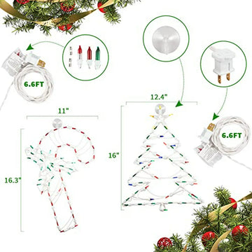 Luces Navideñas Para Ventanas, Set De 4 Luces Led Decorativa
