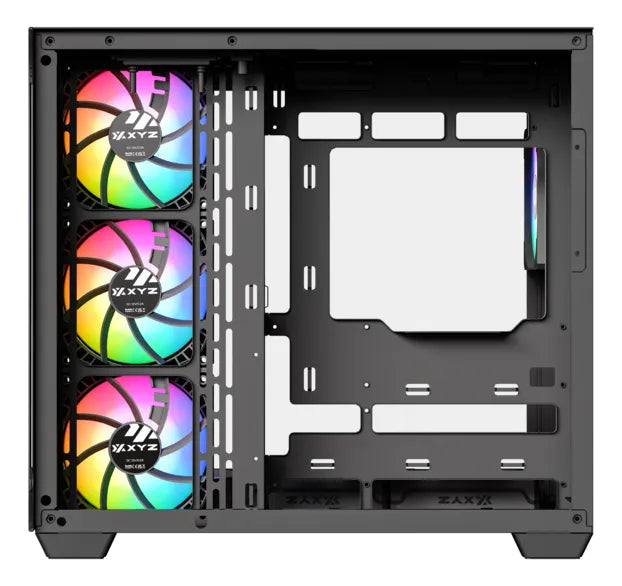 Gabinete Xyz Tesseract X Argb 7 Fans Controller 2d Glass Dual Chamber Usb C