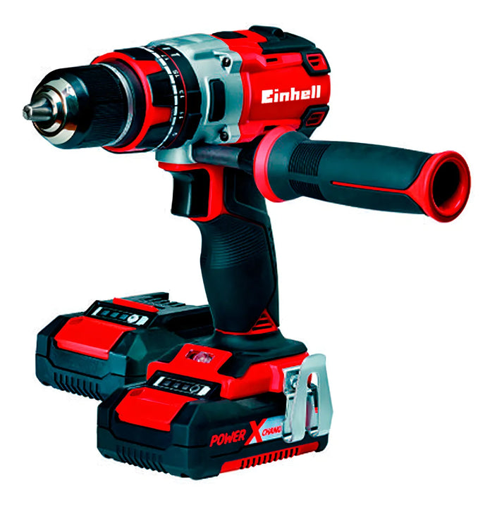 Taladro percutor atornillador inalámbrico de 13mm Einhell TE-CD 18 Li-i BL 18V + accesorio con maletín de transporte