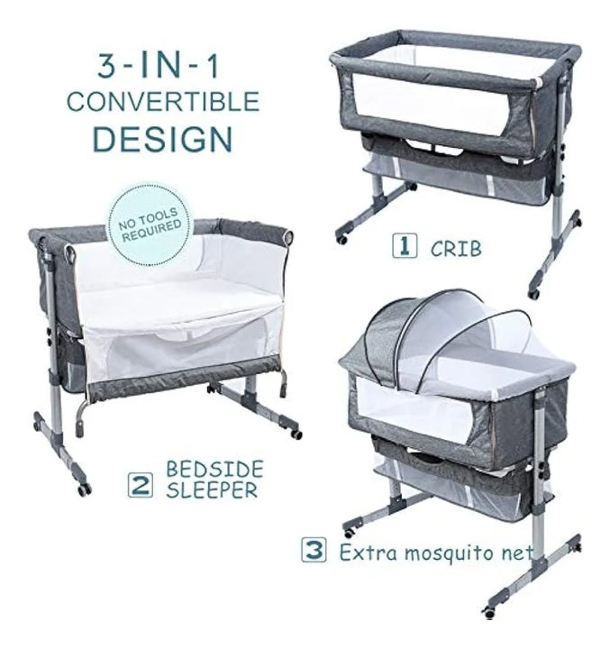 Bedside Sleeper Cuna De Cabecera, Cuna Para Bebé 3 En 1, Cun
