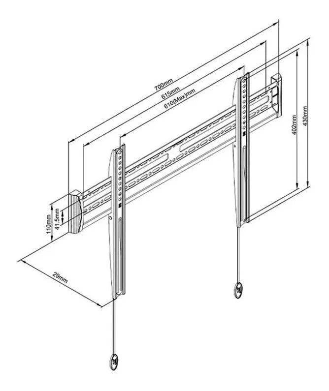 Soporte Fijo De Pared Tv 40 A 65 Pulgadas Nb C3-f