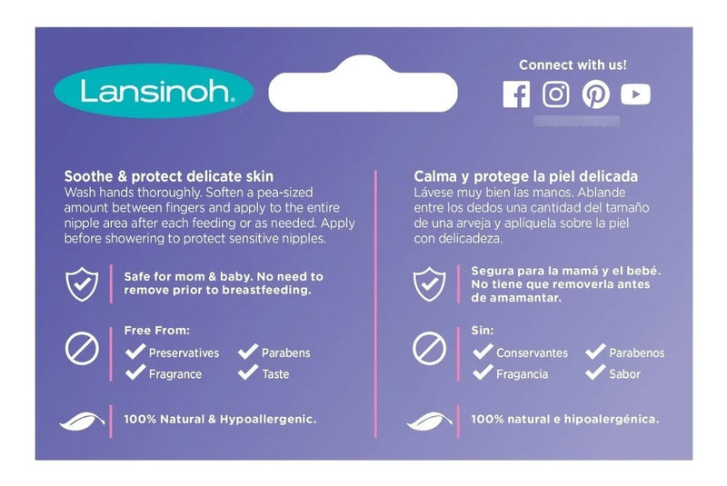 Crema Pezones Lanolina Para Mamás Lactantes Lansinoh 40g