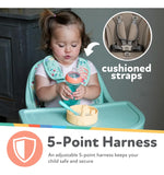 Silla Alta 4 En 1 Para Bebé Ajustable Con Bandeja Gris