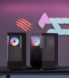 Gabinete Gamer Aerocool Gabinete Pivot 3 Ventiladores Argb Negro