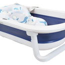 Bañera Plegable Con Soporte Y Cojín Stand Happy Baby Color Azul