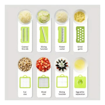 Cortador De Verduras Mandolina 28 En 1 Rallador Rebanador Verde
