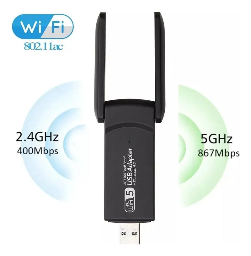 Adaptador Wifi Usb 3.0 Doble Banda 2.4/5g 1300 Mbps