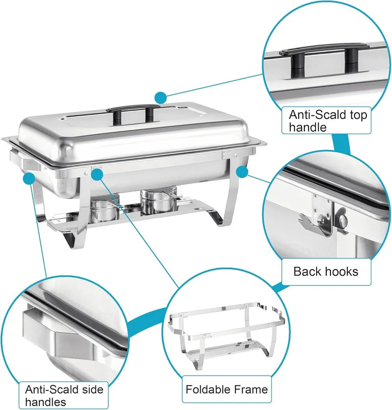 Set 4 Samovares Industrial Acero Inox De 8 Lts 2 Quemadores