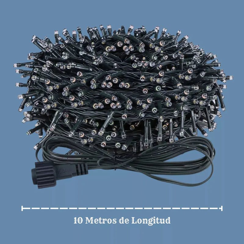 Luces De Navidad Solar Extension Luz Micro Led Navideñas Blanco