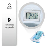 Bañera Tina Plegable Para Bebé Con Termómetro Cojín Azul Tina Bañera Plegable Para Bebé