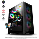 Chasis Gamerjx121 Dark Steel E-atx + 6fans Argb Negro