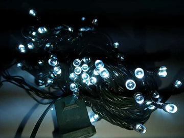 Serie Navideña Luz Led Blanca X200 Luces Cable Verde Paq. X8
