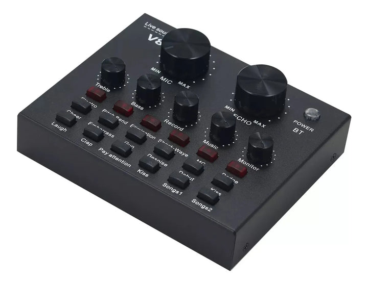 Interfaz Mezclador De Audio Externo Usb Tarjeta De Sonido V8