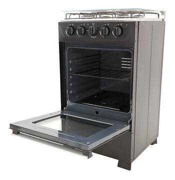 Estufa Romero Vidrio Haceb 50 Cms Gas Natural Negra Color Negro 120