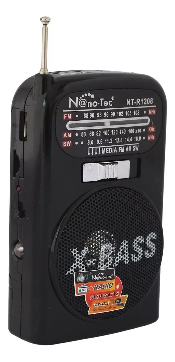Parlante Bluetooth Antena Radio Batería Recargable Linterna Diseño
