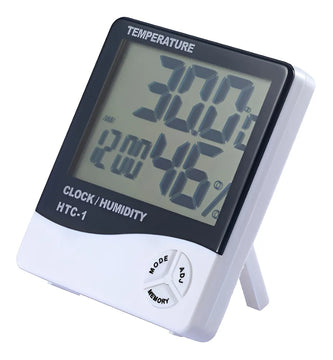 Higrometro Digital Termometro Medidor Humedad Reloj Alarma