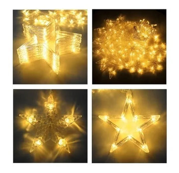 Extensión Luces Led Estrella Decoración Navideña Cálida Arbo Cálida