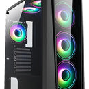 Chasis Caja Atx Gamer Iceberg Crystal G11 + 4 Fans Argb Negro