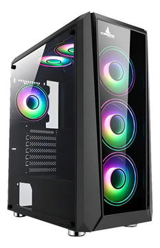 Chasis Caja Atx Gamer Iceberg Crystal G11 + 4 Fans Argb Negro