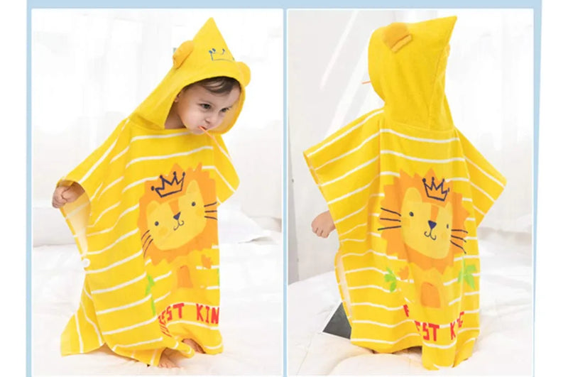 Tonwhar Ninos Bano/piscina/playa Con Capucha Poncho Toalla-d