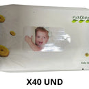 3 Paq. Toallitas Húmedas Nateen Baby Wipes X40und Para Bebé
