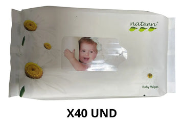 3 Paq. Toallitas Húmedas Nateen Baby Wipes X40und Para Bebé