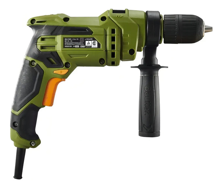 Taladro Percutor Bauker 3/8 650w 10mm Mango Lateral Color Verde