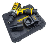 Taladro Percutor Atornillador Inalámbrico 3/8 + Accesorios - Amarillo - 50 Hz / 60 Hz