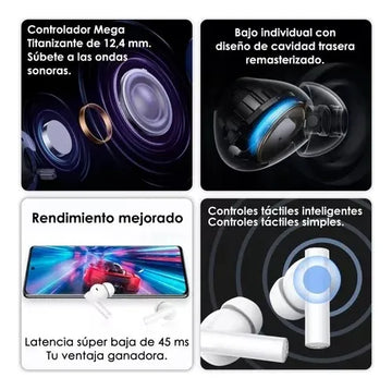 Audifonos Bluetooth Realme Buds Air 5 Earbuds Blanco