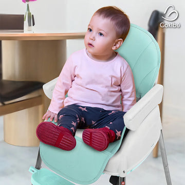 Silla De Bebé Para Comer 3 En 1 Color Menta Color Agua Liso