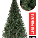 Árbol Pino De Navidad Cascada 2.25m Para Adornos Bolas Luces Verde Oscuro
