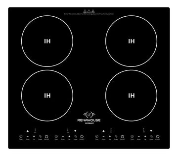 Estufa De Inducción 4 Puestos Estufa Empotrable Digital Cristal Negro