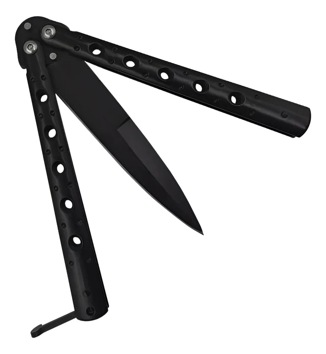 Navaja Mariposa Cuchillo Portátil Táctico Camping Filo Negro