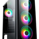 Chasis Gabinete Iceberg Crystal G9 Atx - 4 Ventiladores Rgb Color Negro