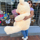 Oso Peluche Gigante 1.50cm Corazón +3 Globos +moño De Regalo Blanco
