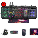 Combo Gamer 4en1 Xtrike Me Teclado Mouse Audifono Pad Rgb Color del teclado Negro