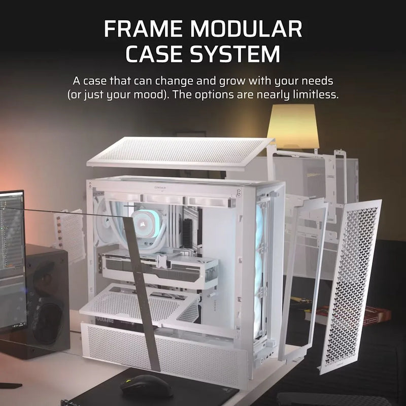 Corsair 4000d Frame Rs Argb: Chasis Atx Y 3 Ventiladores Blanco