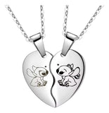 Stitch Collar Lilo Cadena Mejores Amigos Amistad Dije Regalo Plateado