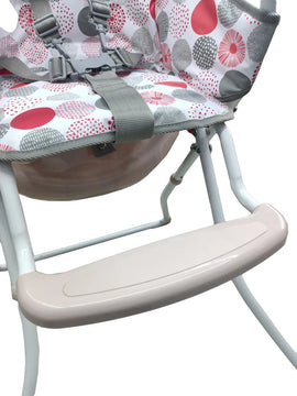 Silla Comedor Bebe Niño + Plato Y Cubiertos En Silicona Color Rosa