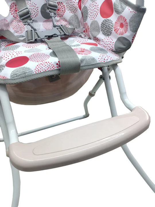 Silla Comedor Bebe Niño + Plato Y Cubiertos En Silicona Color Rosa