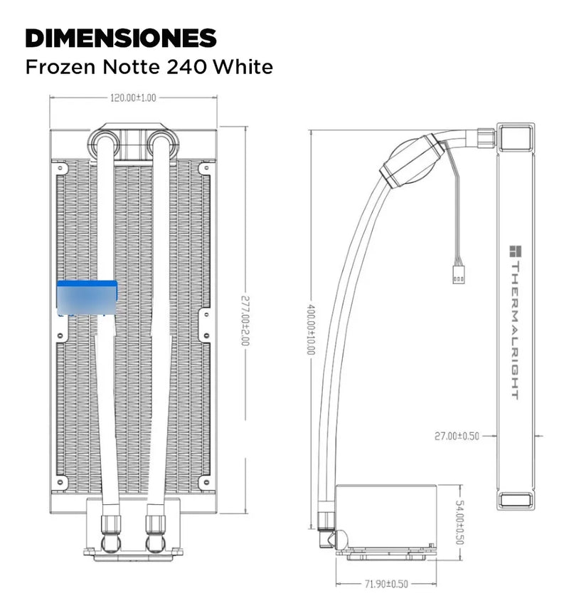Enfriamiento Liquido Pc Cpu 240 Mm Argb Lga 1700 Am5 Blanco