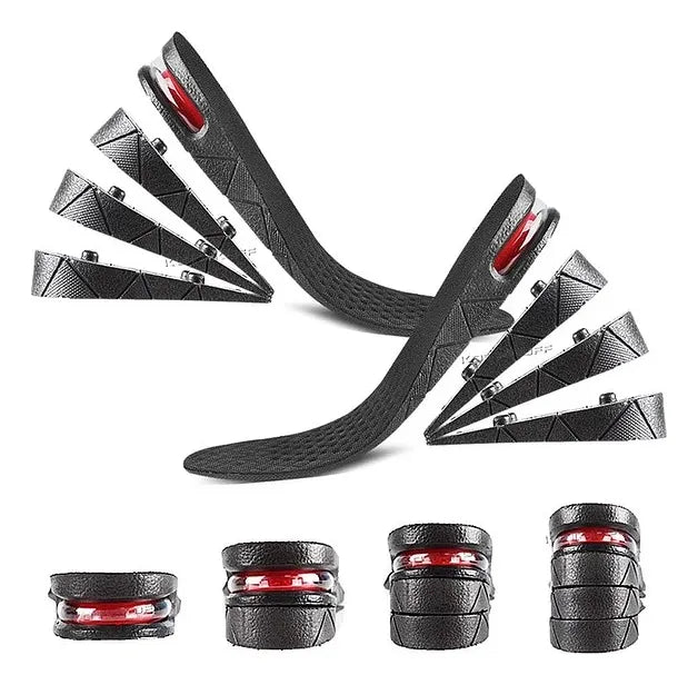 Plantillas Aumento Altura Estatura 3-7cm Zapatos Color Negro Tamaño De La Plantilla Ajustable