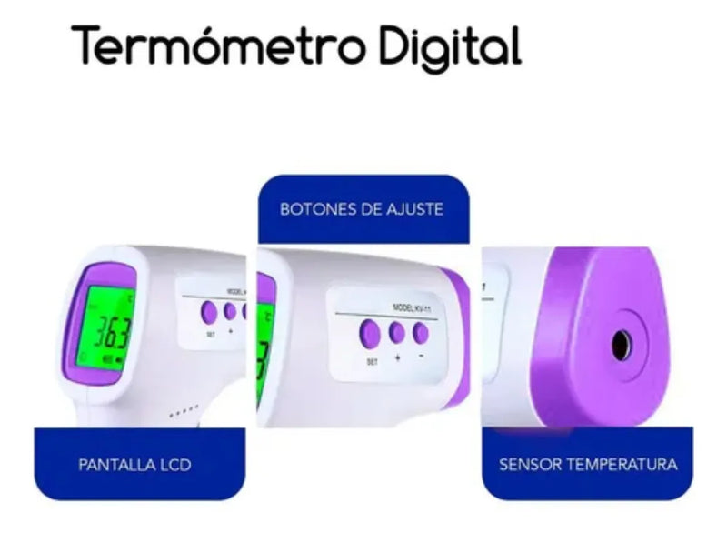 Termómetro Digital Infrarrojo Led Temperatura Niños Adultos