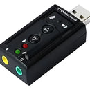 Tarjeta De Sonido Externa Usb 7.1 Adaptador Audio Microfono Color Negro
