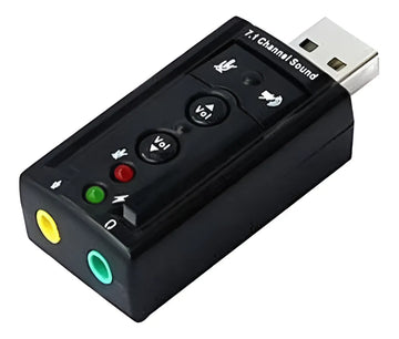 Tarjeta De Sonido Externa Usb 7.1 Adaptador Audio Microfono Color Negro