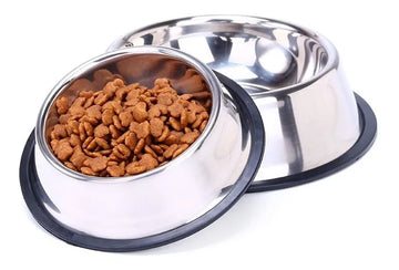Comedero Plato Para Perros Y Gatos En Acero Inoxidable 22cm Color Plateado