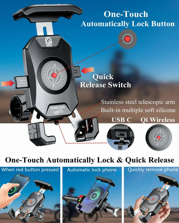 Brcovan - Soporte Para Telfono De Motocicleta Con Cargador I