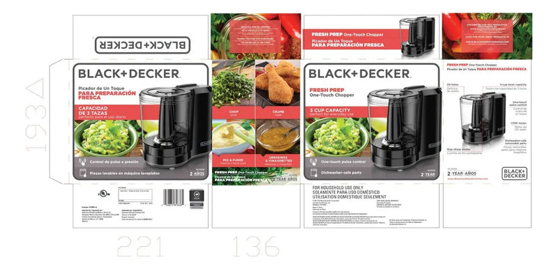 Procesador De Alimentos Black + Decker Pica Mezcla Pulveriza Color Negro 110V/220V